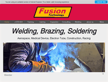 Tablet Screenshot of fusiontechnology.com